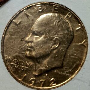 Vintage Gold Plated 1972 United States EISENHOWER ONE DOLLAR Coin